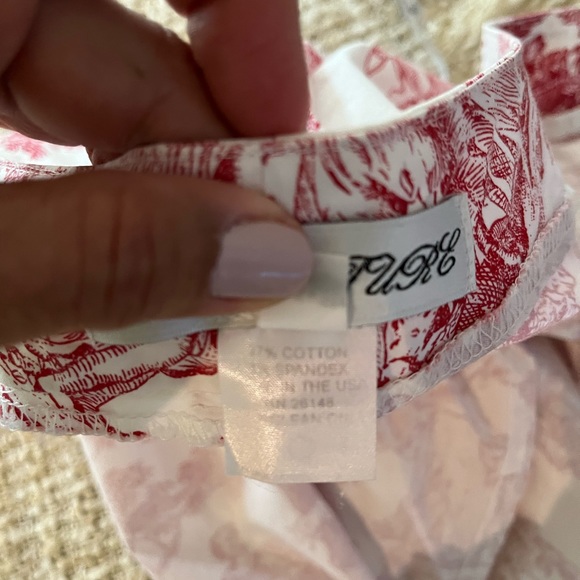 - - - Vintage Delft print trousers, red and white, size 8 cotton with span… - Picture 7 of 10